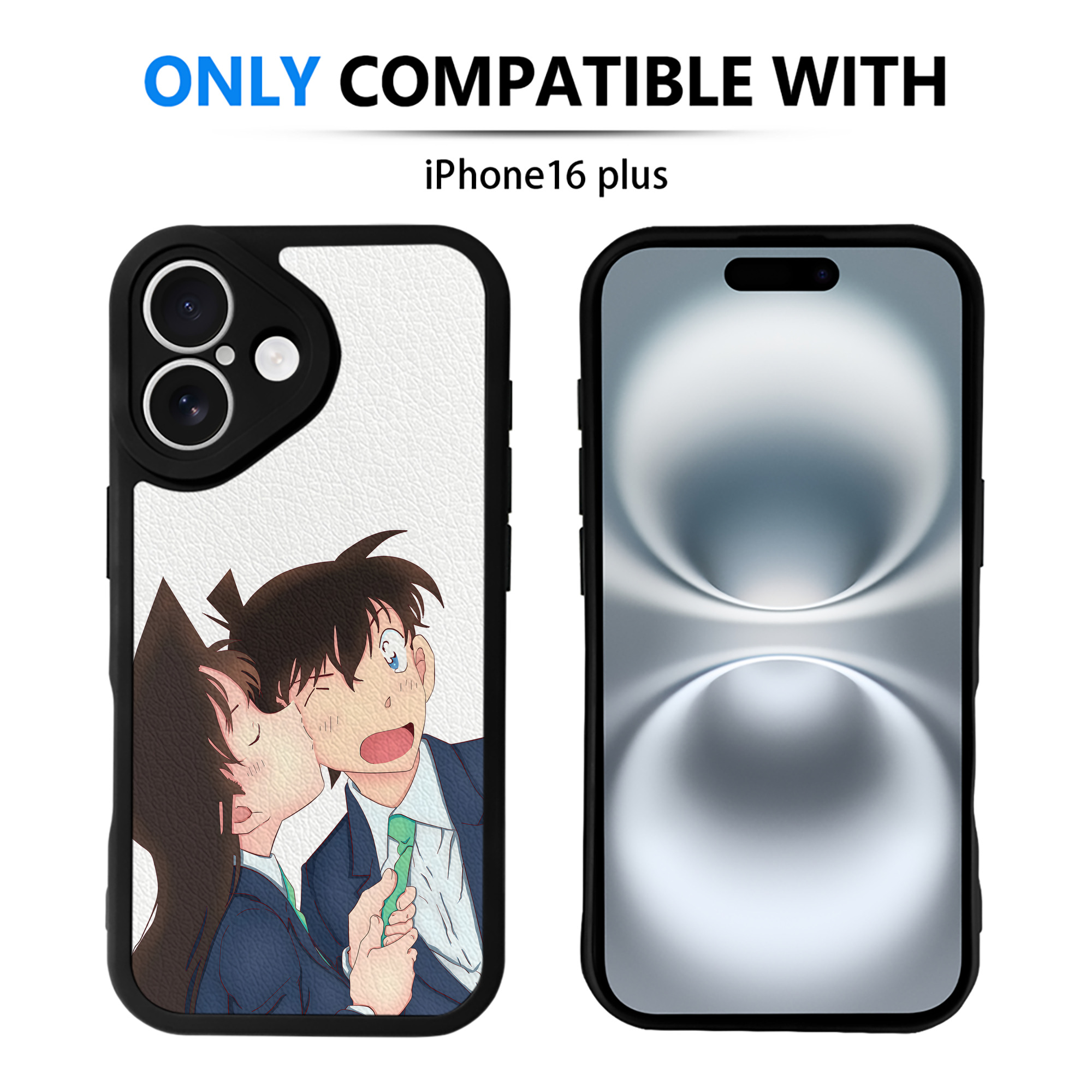 （画像用） 名探偵コナン Detective Conan 【iPhone 16シリーズ対応】シリコンスマホケース（レザー調） 材質：シリコン